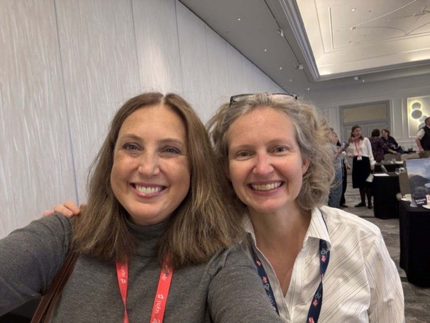 Filiz Altinoglu with a colleague at an independent schools conference