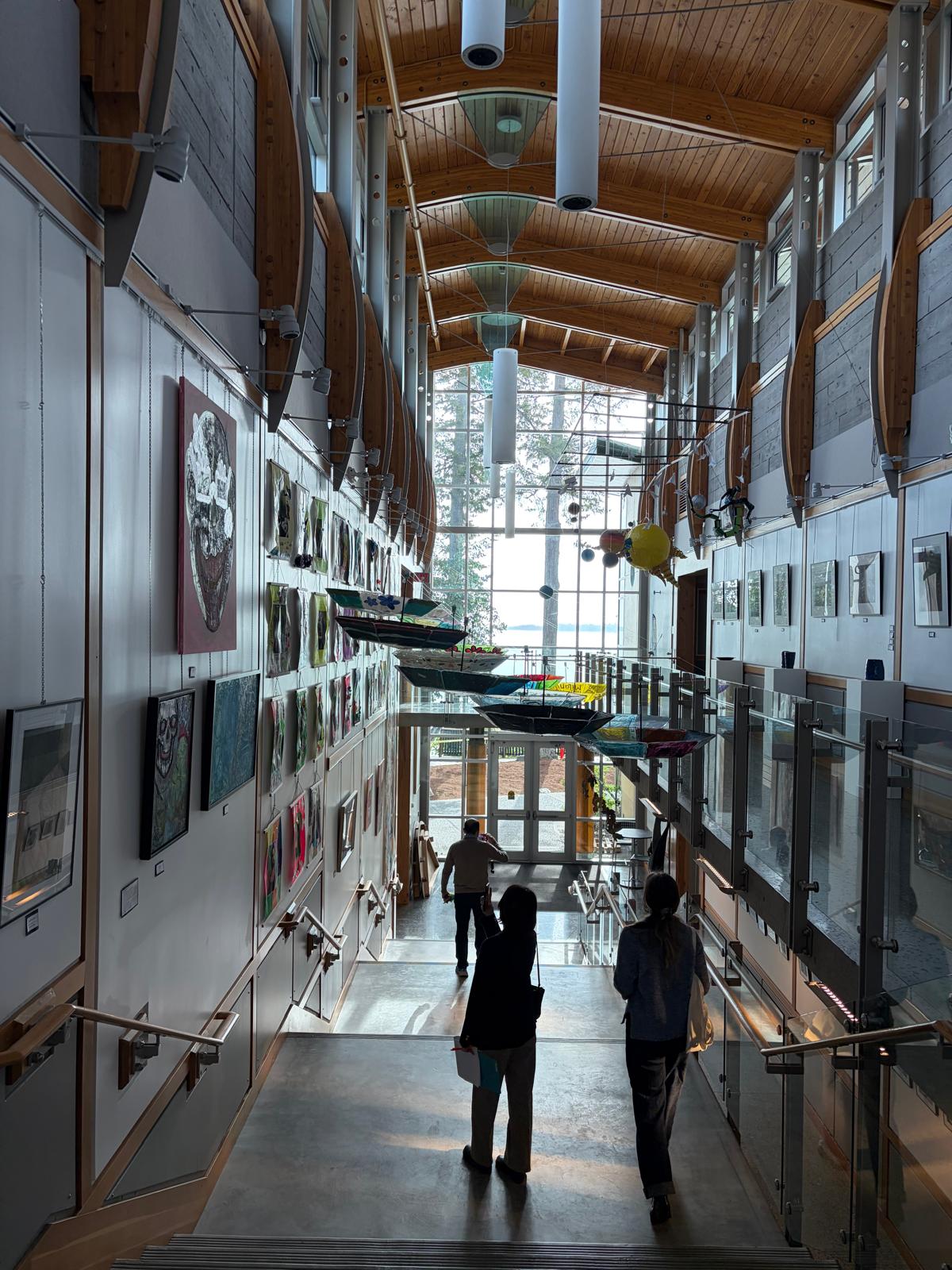 The student art gallery at Brentwood College School